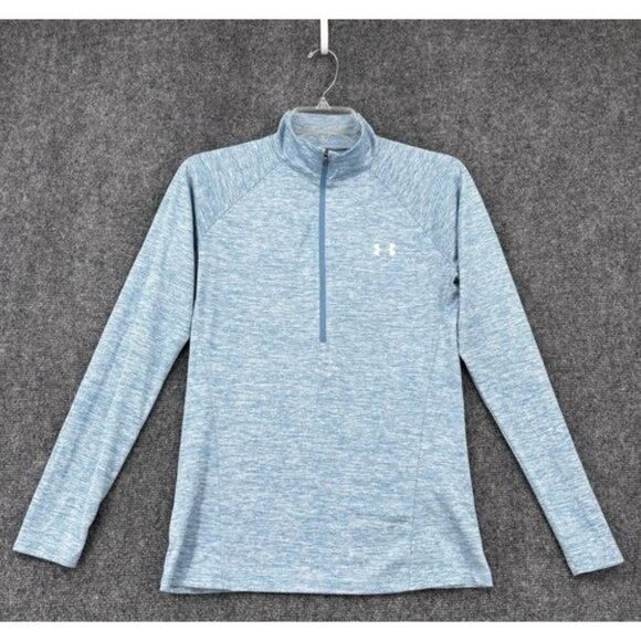 Under Armour Loose Heatgear 1/4 Zip Blue Activewear Jacket Women's Small - Picture 1 of 11